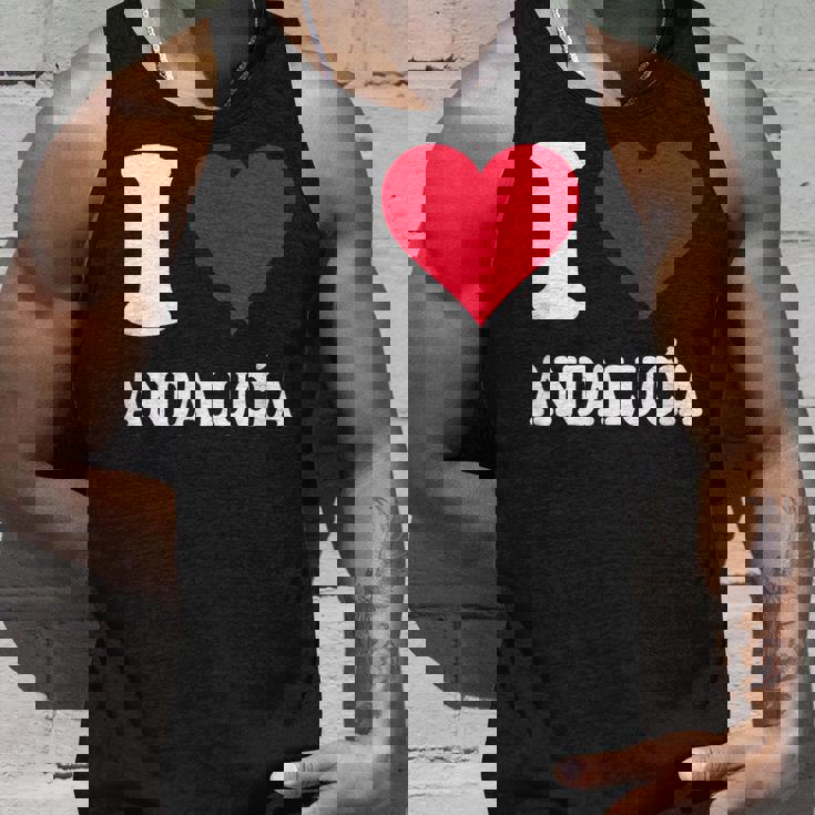 Corazón Rojo Me Encanta Andalucía Camiseta sin mangas Regalos para él