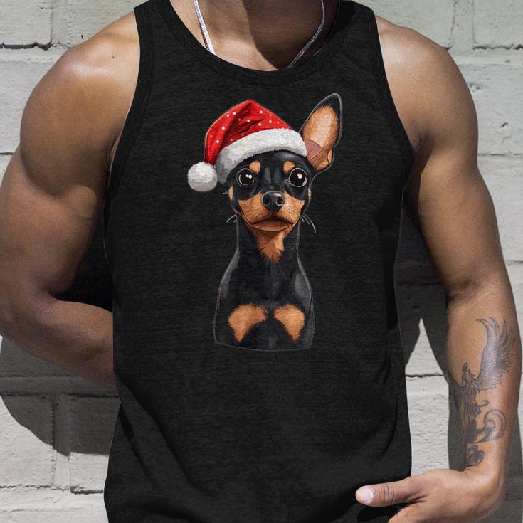 Cute Miniature Pinscher Dog Christmas Merry Xmas Graphic Tank Top Geschenke für Ihn