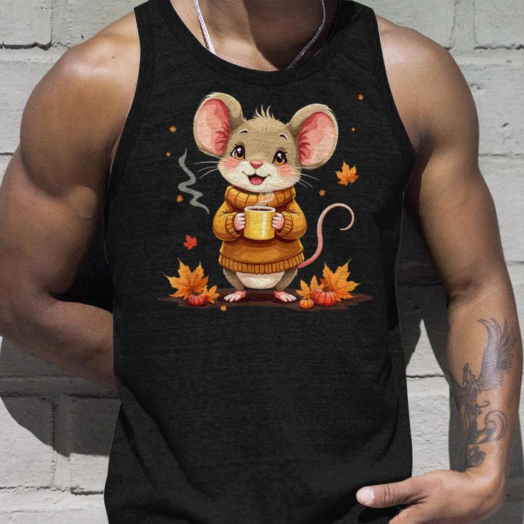 Cute Mouse With Autumn Graphic Tank Top Geschenke für Ihn