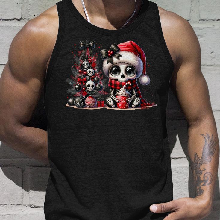 Cute Skeleton Skull Christmas Gothic Christmas Tree Tank Top Geschenke für Ihn