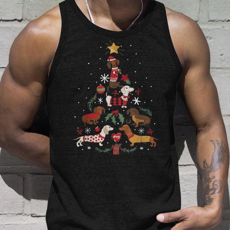 Dachshund Through The Snow Dog Christmas Tree Tank Top Geschenke für Ihn