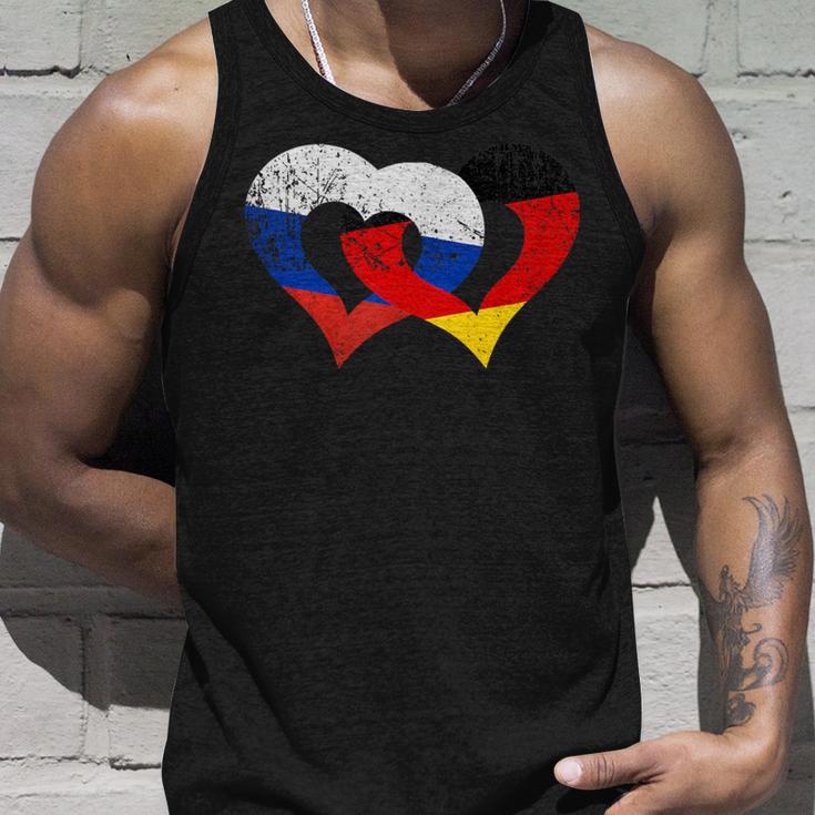 Deutschland Russland Freundschaft Frieden Herzkette Tank Top Geschenke für Ihn