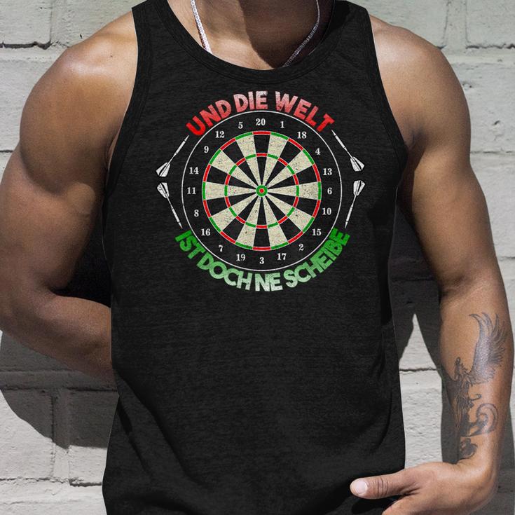 And Die Welt Ist Doch Ne Scheibe Dart Slogan Tank Top Geschenke für Ihn