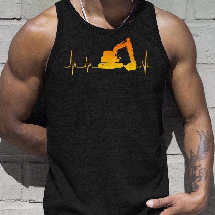 Digger Driver Digger Driver Heartbeat Ecg Heart Rate Tank Top Geschenke für Ihn