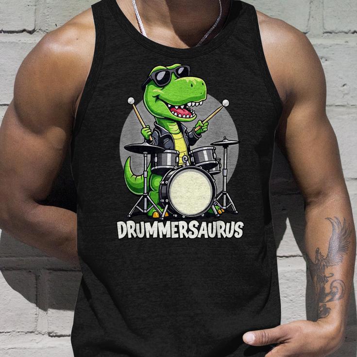 Drummer Boy Musician Drummersaurus Dinosaur Tank Top Geschenke für Ihn