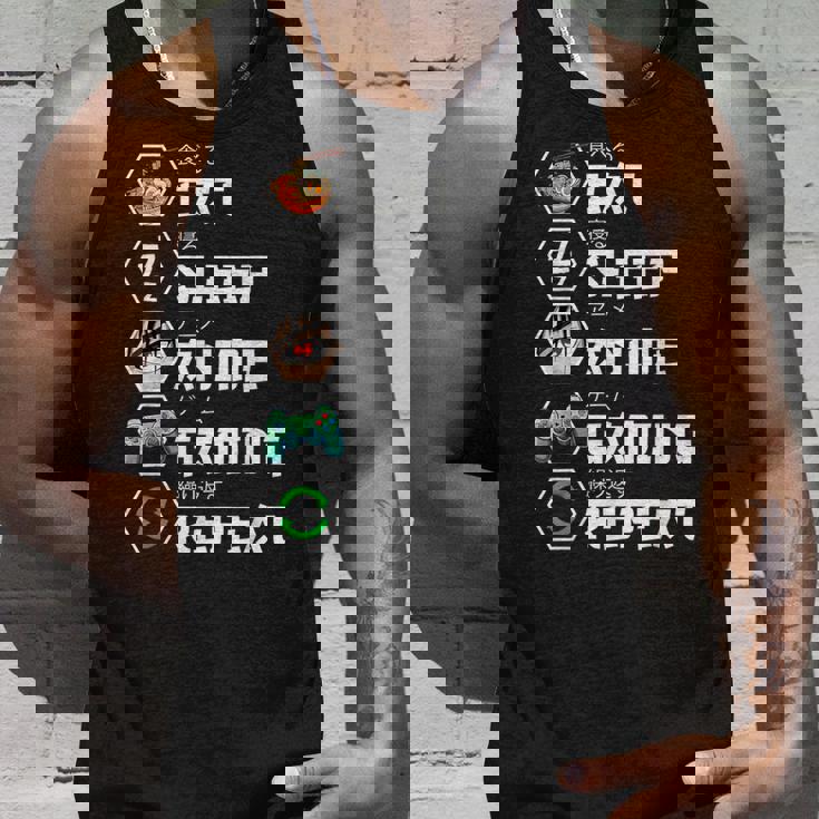 Eat Sleep Anime Gaming Repeat Camiseta sin mangas Regalos para él