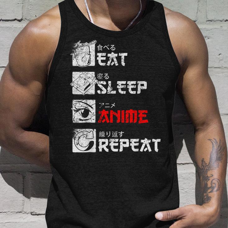 Eat Sleep Anime Repeat Manga Anime Manga Japan Outfit Tank Top Geschenke für Ihn