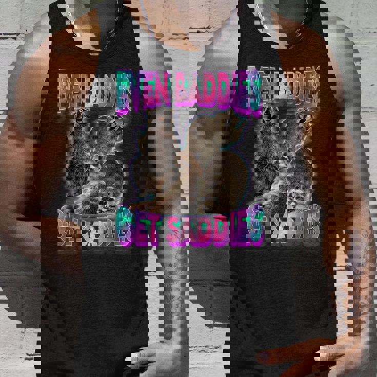 Even Baddies Get Saddies Raccoon Meme Tank Top - Fun & Quirky Gifts for Him