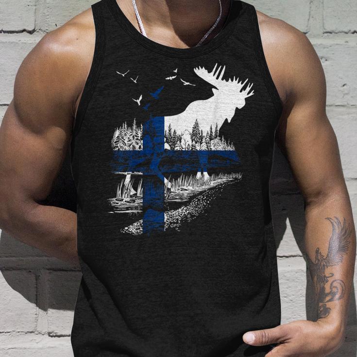 Finland Flag Elk Finland Tank Top Geschenke für Ihn