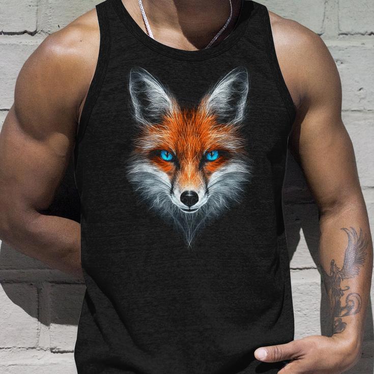 Fox Animal Blue Eyes Illustration Fox Tank Top Geschenke für Ihn