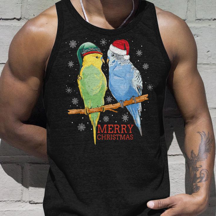 Frohe Weihnachten Budgies Birds Tank Top Geschenke für Ihn