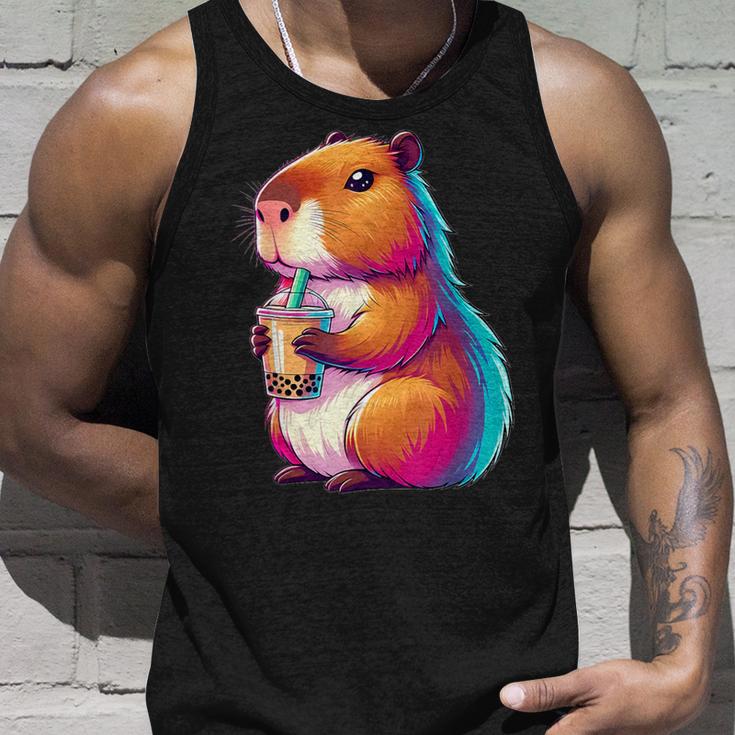 Capybara Bubble Tea Animal Lover Rodent Tank Top Geschenke für Ihn