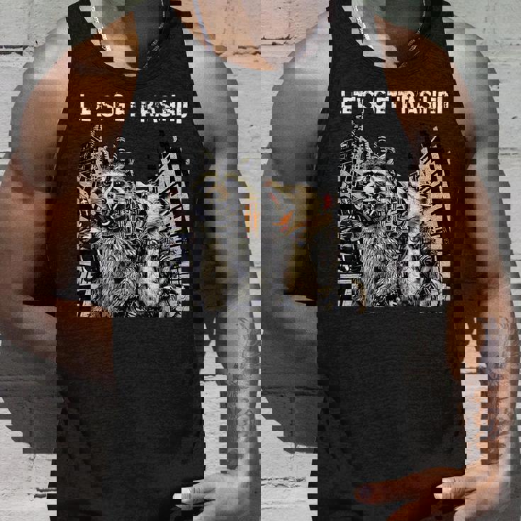 Funny Let's Get Trashed Raccoon & Opossum Beer Tank Top Gifts for Him
