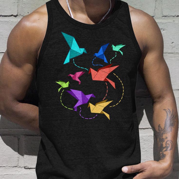 Origami Birds Pleated Kirigami Paper Crane Bird Tank Top Geschenke für Ihn