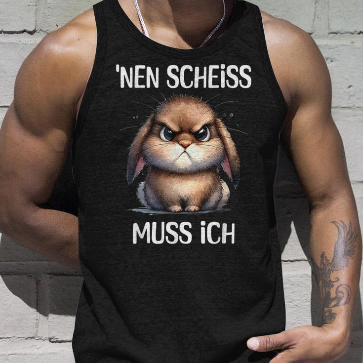 Rabbit With Cheeky Saying 'Nen Scheiss Muss Ich Tank Top Geschenke für Ihn