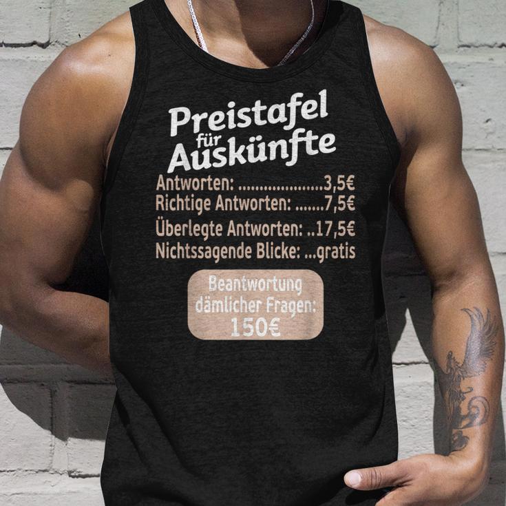 Sayings Cheeky Price Chart For Information Work Tank Top Geschenke für Ihn