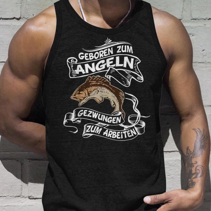 Geboren Zum Angeln Gezwungen Zum Arbeiten Angler Tank Top Geschenke für Ihn