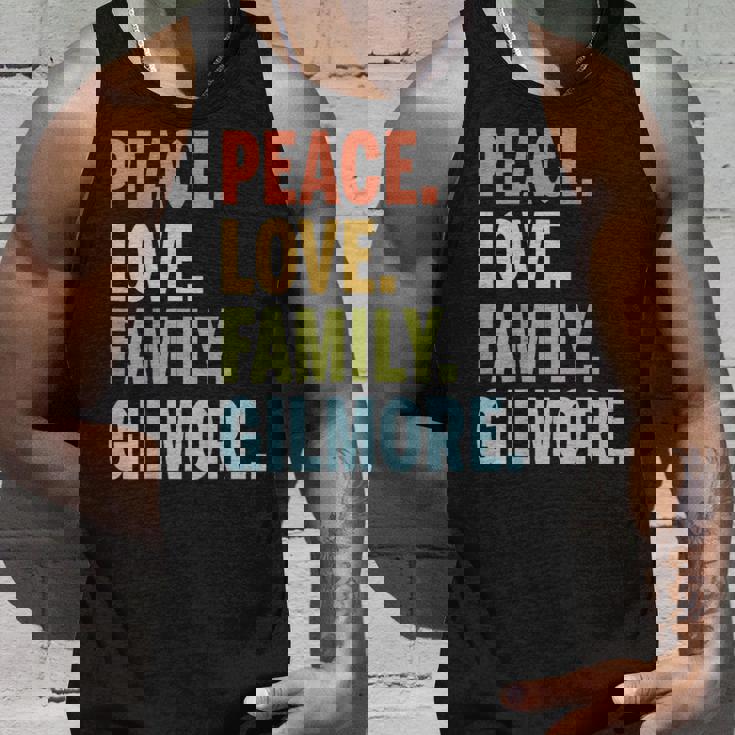 Gilmore Last Name Peace Love Family Matching Tank Top Gifts for Him