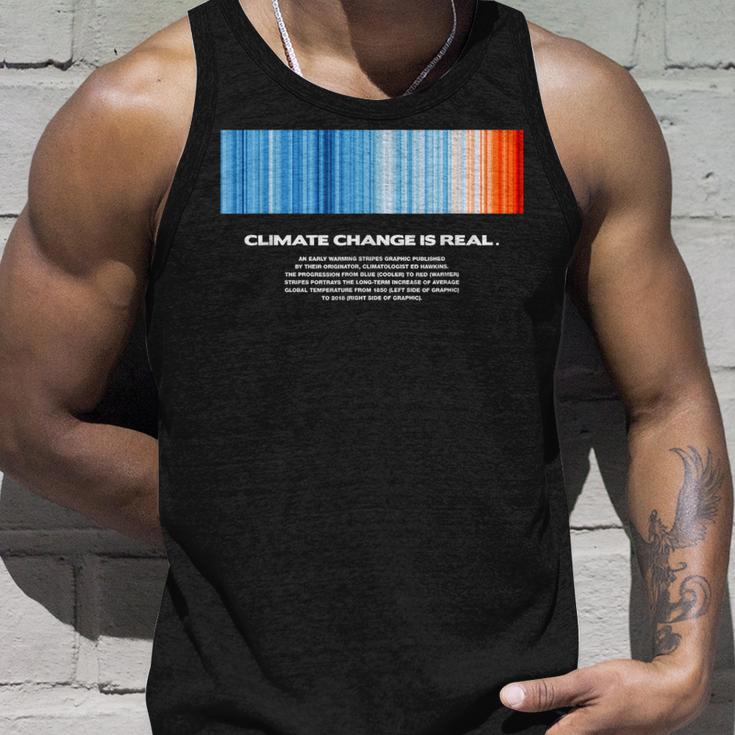 Global Warming Blue Red Stripe Climate Change Is Real Stop Tank Top Geschenke für Ihn