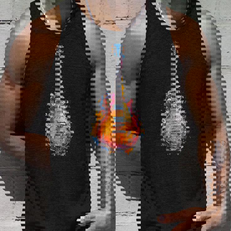 Guitar Player Gittare Watercolour Splash Electric Guitar Tank Top Geschenke für Ihn