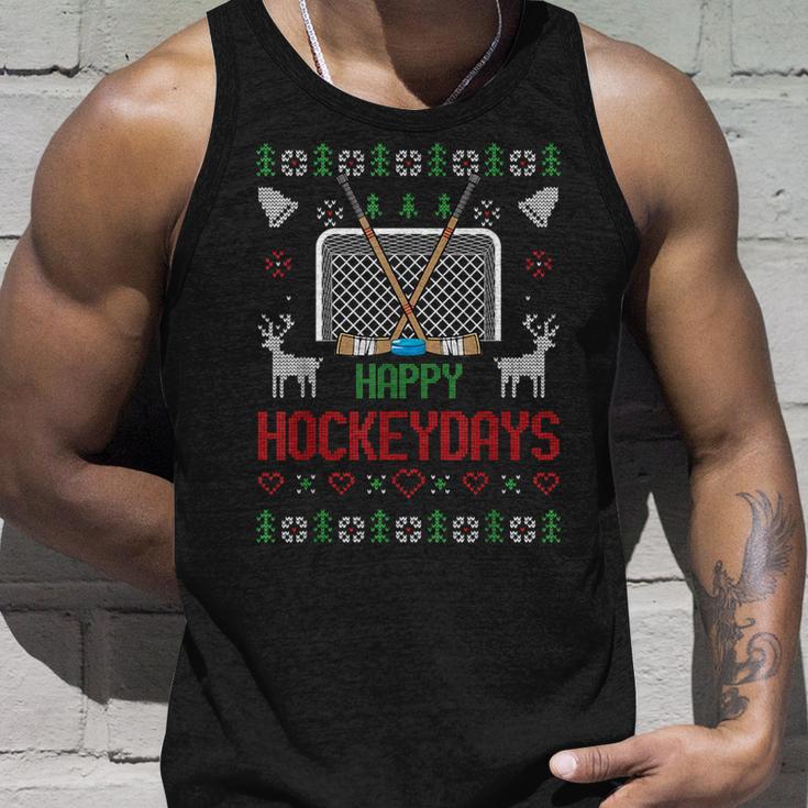 Happy Hockey Days Hockeydays Ugly Christmas Jumper Tank Top Geschenke für Ihn