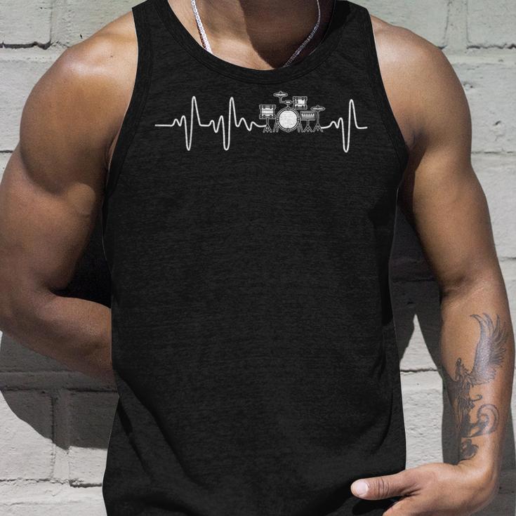 Heartbeat Ecg Drum Kit For Drummer Music Tank Top Geschenke für Ihn