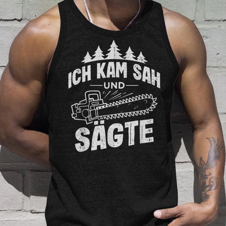 Ich Kam Sah Und Säte Chainsaw Lumberjack Tank Top Geschenke für Ihn