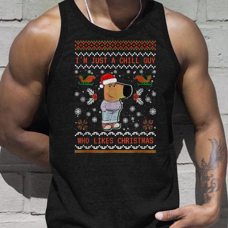 I'm Just A Chill Guy Who Likes Christmas My New Character Tank Top Geschenke für Ihn