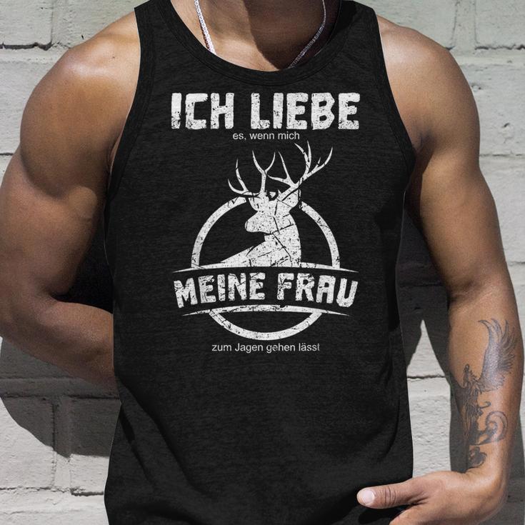 Jäger Ich Liebe Es Wenn Mich Meine Frau Zum Jagen Lässt Hagd German L Tank Top Geschenke für Ihn