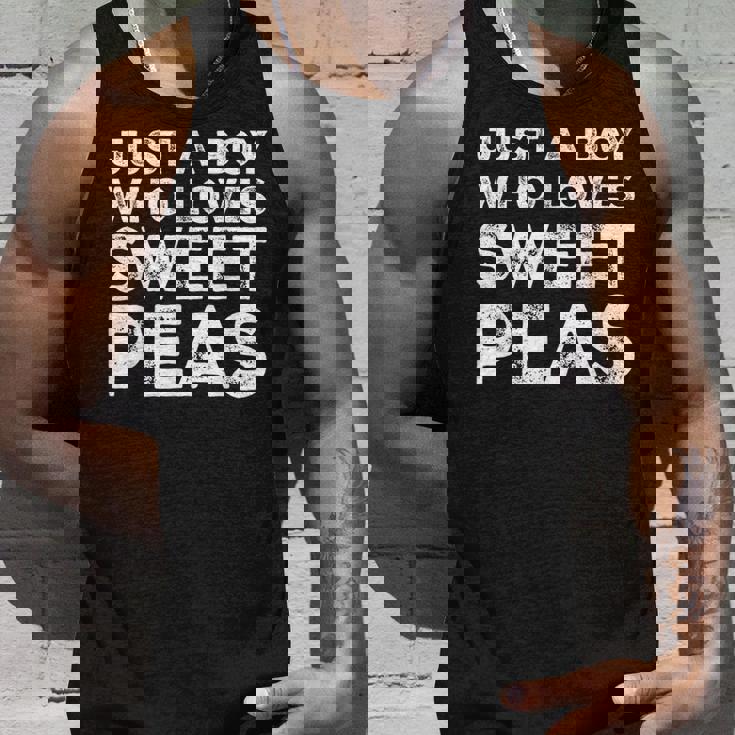 Just A Boy Who Loves Sweet Peas Sweet Pea Flowers Lover Tank Top Gifts for Him