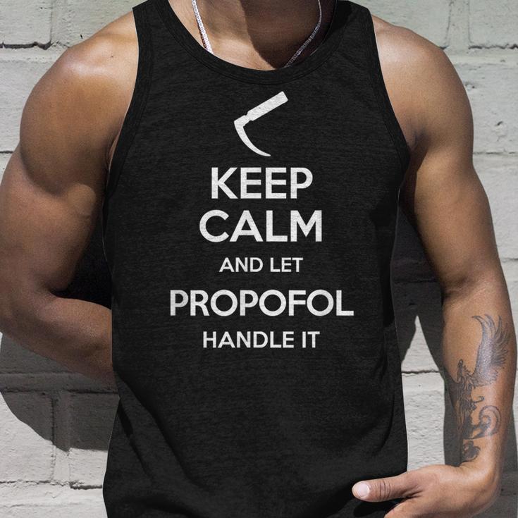 Keep Calm And Let Propofol Handle It Laryngoscope Anaesthesist Tank Top Geschenke für Ihn