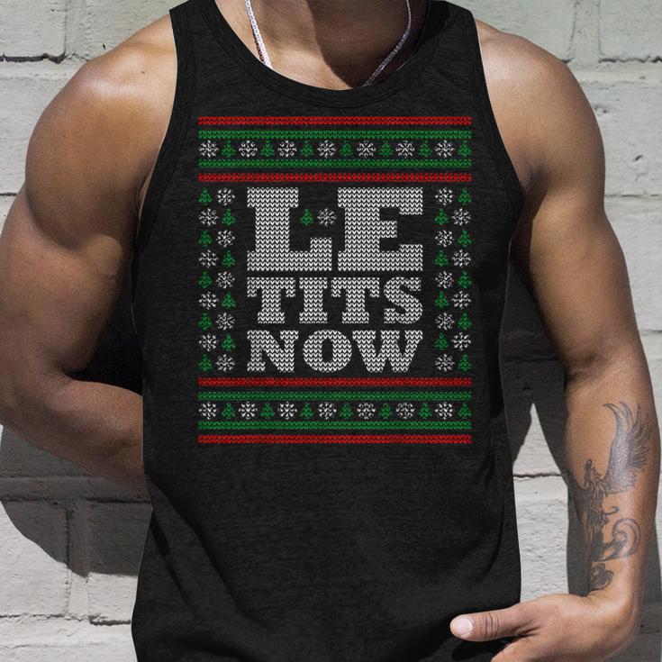 Le Tits Now Ugly Jumper Christmas Lass Es Snow Christmas Tank Top Geschenke für Ihn