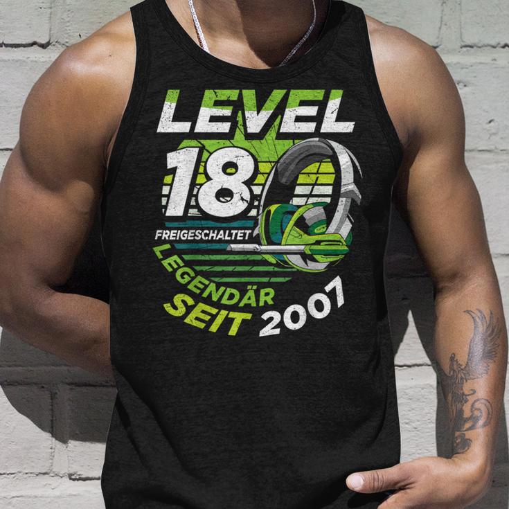 Level 18 Birthday Boy Gamer Man Decoration Age 2007 Tank Top Geschenke für Ihn