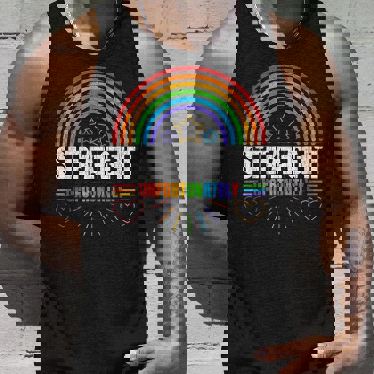 LGBTQ Gay Lesbian Straight Unfortunately Pride Graphic Tank Top Gifts for Him