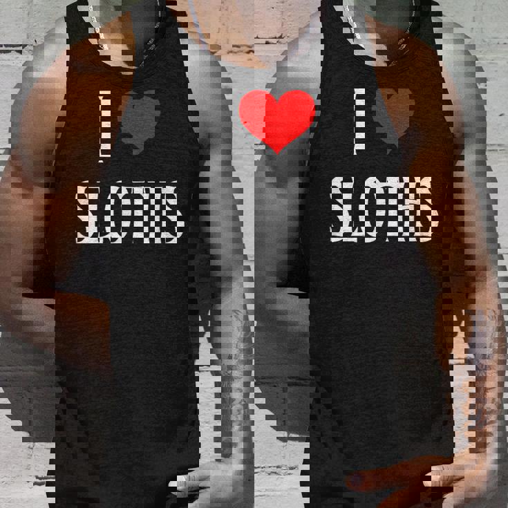 I Love Sloths I Heart Sloths Three Toed Tree Sloth Lover Tank Top Gifts for Him