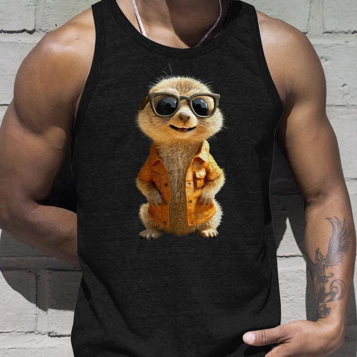 Meerkat With Sunglasses Animal Lovers Cute Surikate Tank Top Geschenke für Ihn