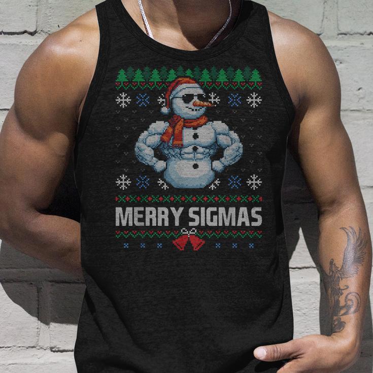 Merry Sigmas Bruh Snowman Sigma Male Skibidi Christmas Tank Top Geschenke für Ihn