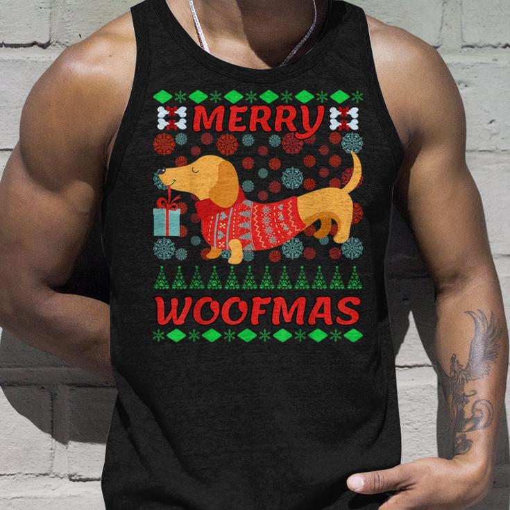 Merry Woofmas Dachshund Christmas Jumper Tank Top Geschenke für Ihn