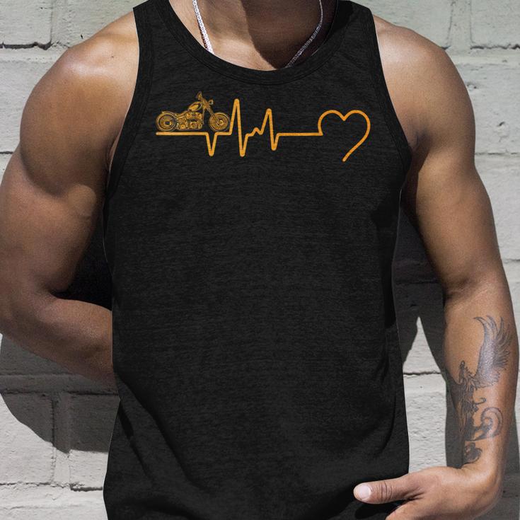 Motorcycle Heartbeat Biker Ecg Line Frequency Motorcyclist Tank Top Geschenke für Ihn