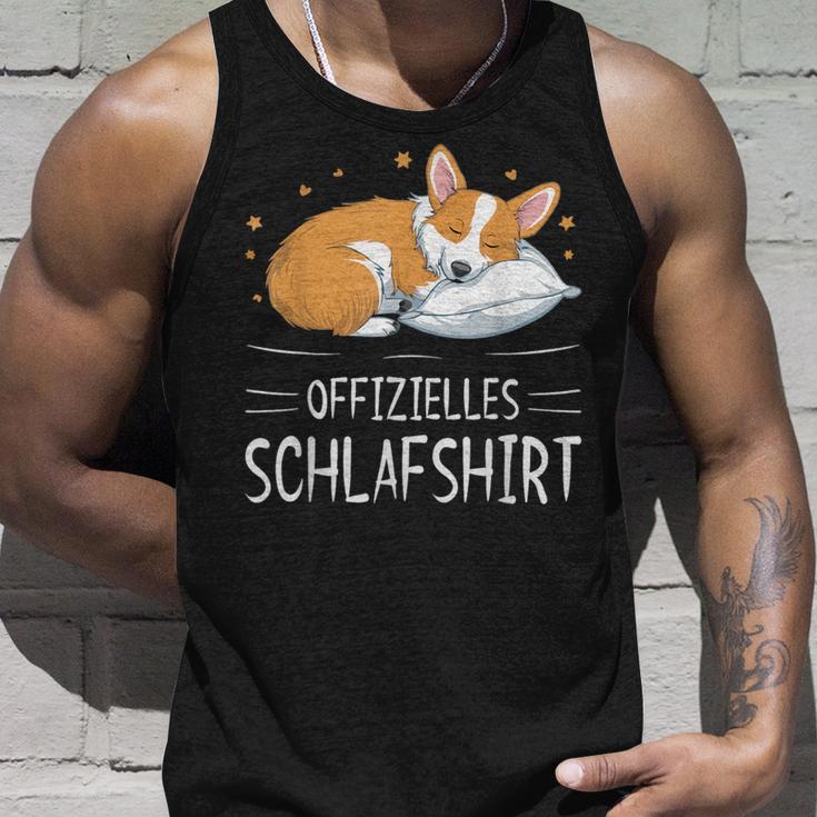 Official Sleep Corgi Dog Sleeping Chilling Dog Tank Top Geschenke für Ihn