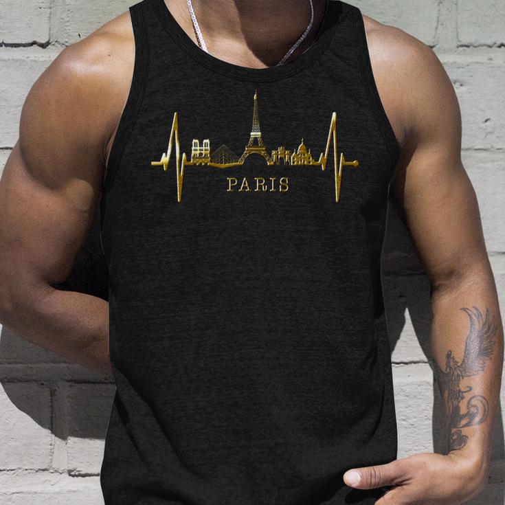 Paris Skyline Heartbeat I Love Eiffel Tower Love France Tank Top Geschenke für Ihn