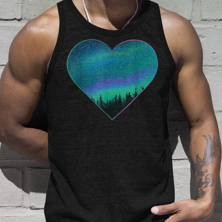 Polar Lights Heart Northern Lights Aurora Borealis Tank Top Geschenke für Ihn