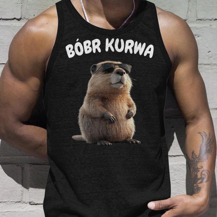 Polish Beaver Saying Bober Kurwa Yes Pierdole Bobr Tank Top Geschenke für Ihn