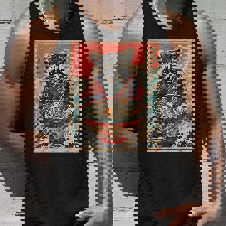 Raccoon Anime Ramen Tank Top - Fun Japanese Style Wear Gifts for Him