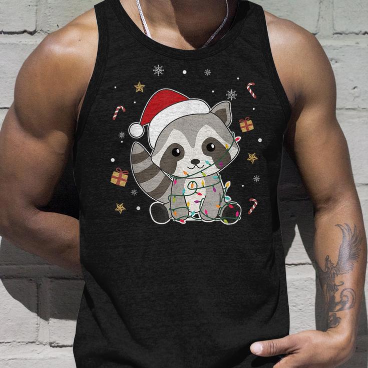 Raccoon Christmas Animals Fairy Lights Raccoon Tank Top Geschenke für Ihn