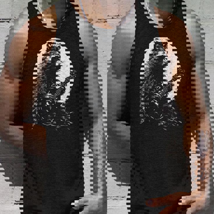 Raccoon Guitarist Tank Top - Moonlit Music Lover's Delight Gifts for Him