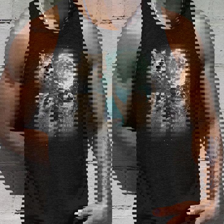 Raccoon Moon Howling Tank Top - Unique & Quirky Design Gifts for Him