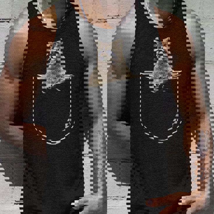 Raccoon Pocket Tank Top - Fun Animal Design for Casual Wear Gifts for Him