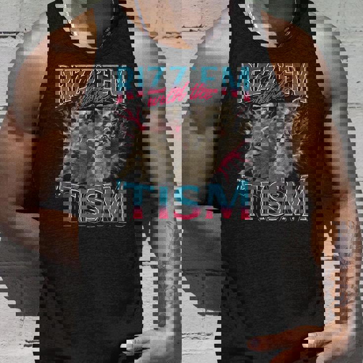 Raccoon 'Rizz Em with The Tism' Meme | Autistic Humor Tank Top Gifts for Him