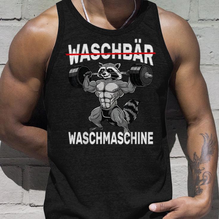 Raccoon Washing Machine Bodybuilding Fitness Gym Tank Top Geschenke für Ihn